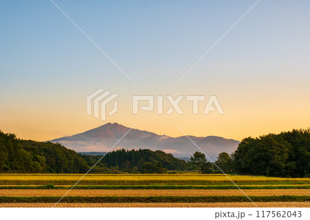 夕暮れの鳥海山 117562043