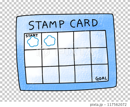 ゆるめシンプルなスタンプカード　アナログ風 117562072