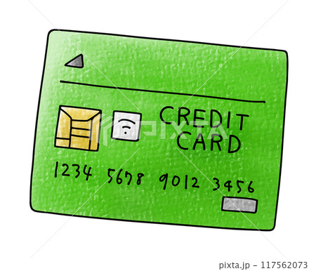 ゆるめシンプルなクレジットカード　アナログ風 117562073