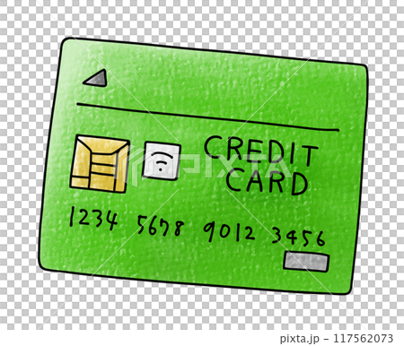 ゆるめシンプルなクレジットカード　アナログ風 117562073