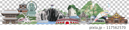 北陸4縣著名旅遊景點插畫集 117562570