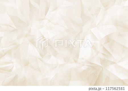 しわくちゃの紙テクスチャを重ねたようなアイボリーのイメージ画像。エレガントでサステナビリティな背景 117562581