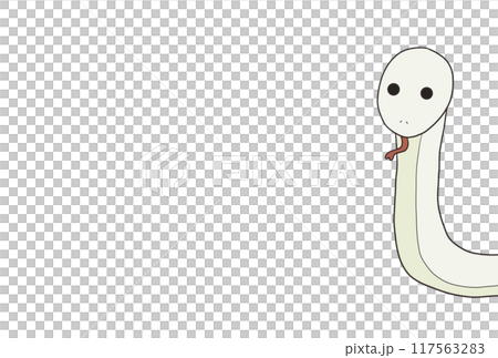 分裂した頭のみの巳（白） 117563283