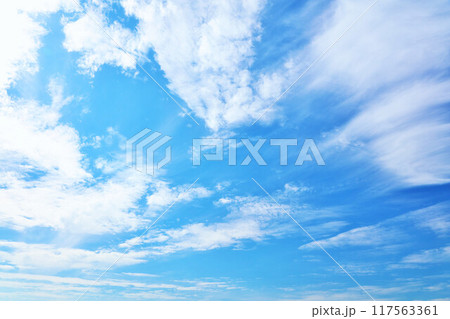 秋の青空と雲 秋の青空と雲 117563361