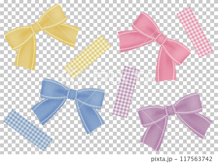 ポップカラーのリボンとマスキングテープセット 117563742