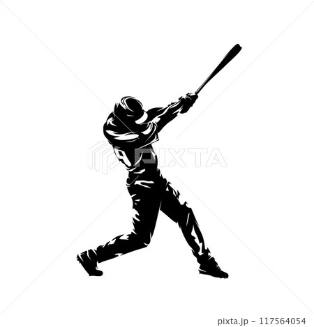 Baseball player, batter, isolated vector silhouette Baseball player, batter, isolated vector silhouette 117564054