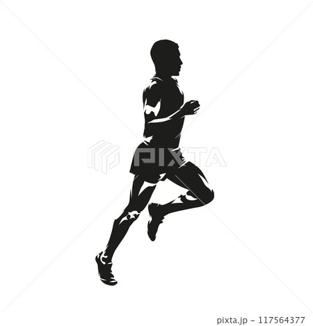Running man, spotting black isolated vector drawing. Run Running man, spotting black isolated vector drawing. Run 117564377