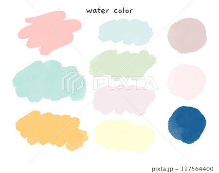 イラスト素材: 水彩 セット water color タイトル 見出し 117564400