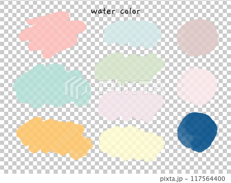 イラスト素材: 水彩 セット water color タイトル 見出し 117564400
