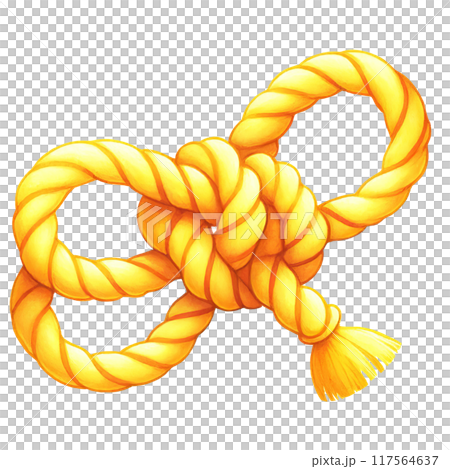 A yellow rope with a white background 117564637