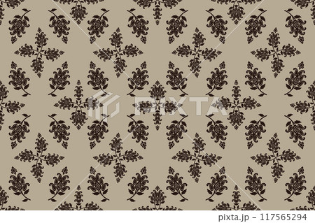 Ikat tribal Indian seamless pattern. Ethnic Aztec fabric carpet mandala ornament native boho chevron textile.Geometric African American oriental traditional vector illustrations. Embroidery style. Ikat tribal Indian seamless pattern. Ethnic Aztec fabric carpet mandala ornament native boho chevron textile.Geometric African American oriental traditional vector illustrations. Embroidery style. 117565294