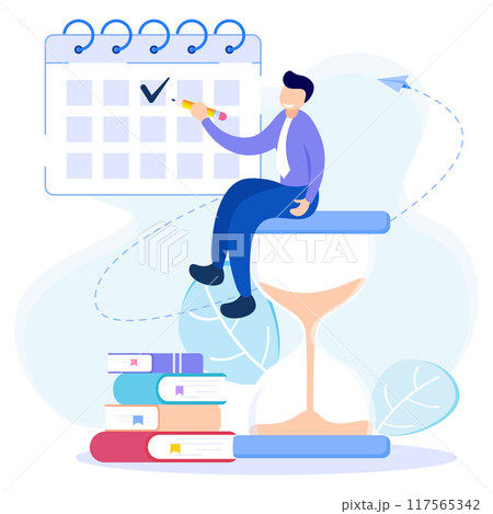 Illustration vector graphic cartoon character of time management 117565342
