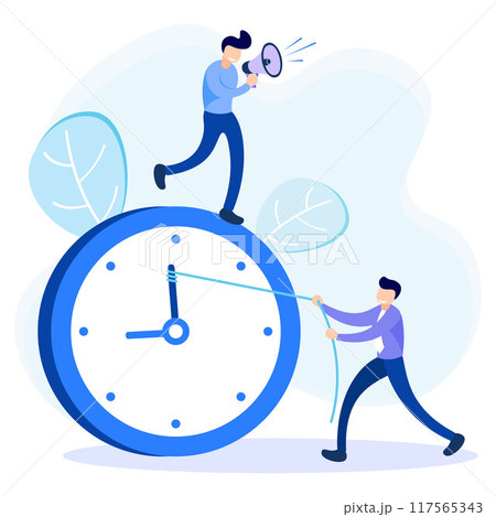 Illustration vector graphic cartoon character of time management Illustration vector graphic cartoon character of time management 117565343