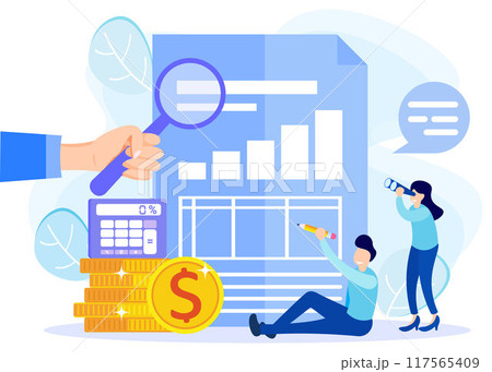 Illustration vector graphic cartoon character of audit Illustration vector graphic cartoon character of audit 117565409