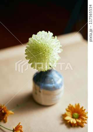 Ceramic vase with flowers Ceramic vase with flowers 117565534