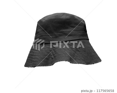 black bucket hat on a white background 117565658
