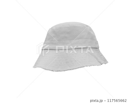 white bucket hat isolated on white 117565662