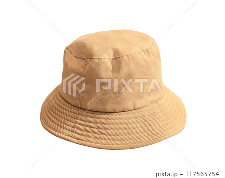 Brown bucket hat isolated on white Brown bucket hat isolated on white 117565754