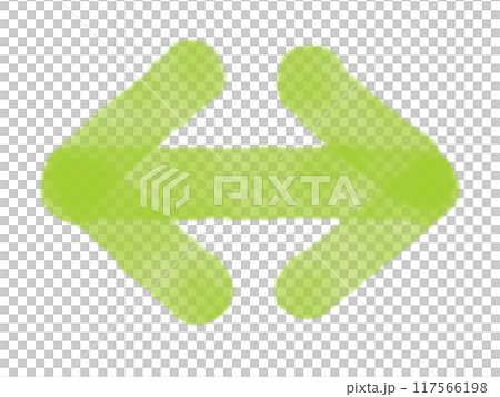 両方指す水彩風の矢印(黄緑) 両方指す水彩風の矢印(黄緑) 117566198