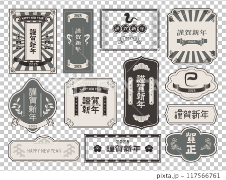 2025年の年賀状　巳年イラスト素材 117566761