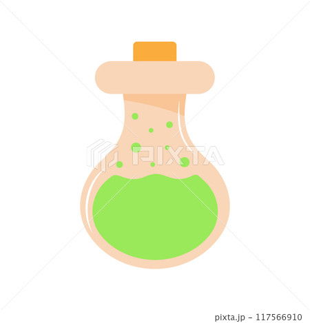 Laboratory flask. Chemistry flask icon. Science technology. Lab test equipment. Flat cartoon style. Laboratory flask. Chemistry flask icon. Science technology. Lab test equipment. Flat cartoon style. 117566910