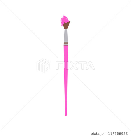 Artist's brush with paint splatter. Paint brush icon. Artist's brush with paint splatter. Paint brush icon. 117566928