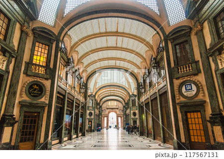 トリノ　カステッロ広場のアーケード街 117567131