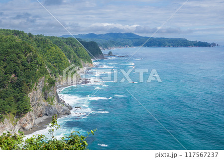 「岩手県」屏風のように5列に連なる鵜の巣断崖　田野畑村 117567237