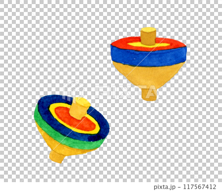 相框手繪水彩插畫素材/新年賀卡素材 117567412