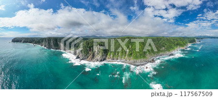 空撮「岩手県」圧倒的な高さの鵜の巣断崖をドローンで海側から撮影 田野畑村 パノラマ 空撮「岩手県」圧倒的な高さの鵜の巣断崖をドローンで海側から撮影 田野畑村 パノラマ 117567509