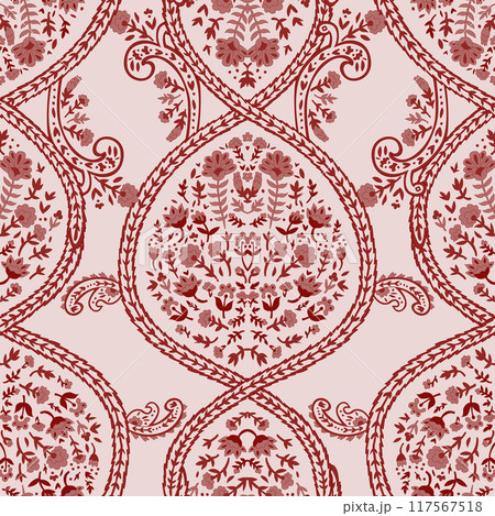 Red Ornamental Floral Pattern vector 117567518