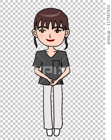 Illustration of a nurse bowing 117567832