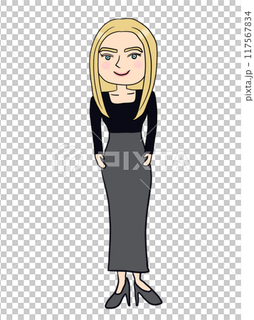一名白人婦女的全身插圖 117567834