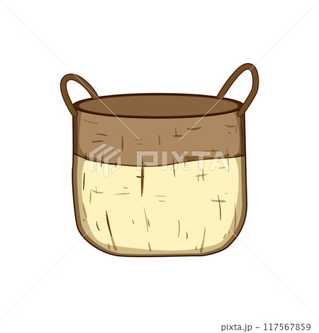 portable wicker laundry basket cartoon vector illustration 117567859