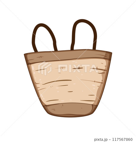 lightweight wicker laundry basket cartoon vector illustration 117567860