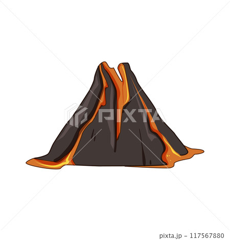 seismic volcano eruption cartoon vector illustration 117567880