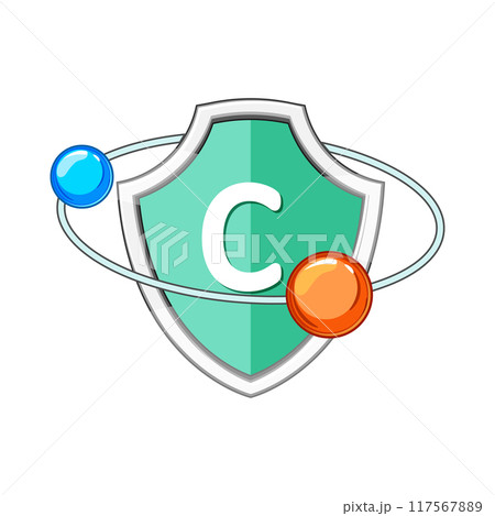 vitality vitamin shield cartoon vector illustration 117567889