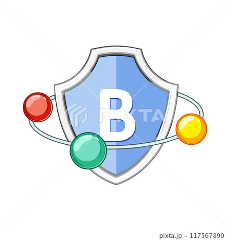 antioxidant vitamin shield cartoon vector illustration 117567890