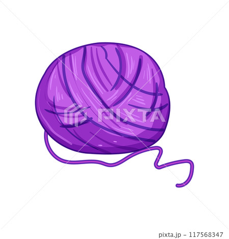 crochet ball yarn cartoon vector illustration 117568347