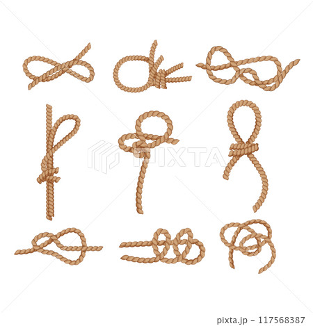 rope knot set cartoon vector illustration rope knot set cartoon vector illustration 117568387