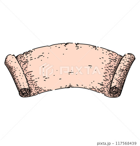 parchment scroll paper sketch hand drawn vector 117568439