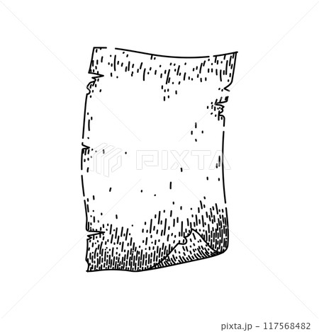 old scroll paper sketch hand drawn vector 117568482
