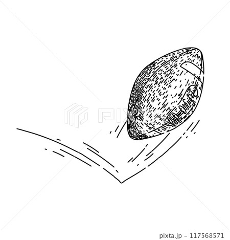 college american football ball sketch hand drawn vector 117568571