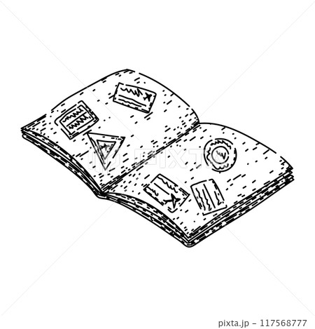 renewal passport sketch hand drawn vector 117568777