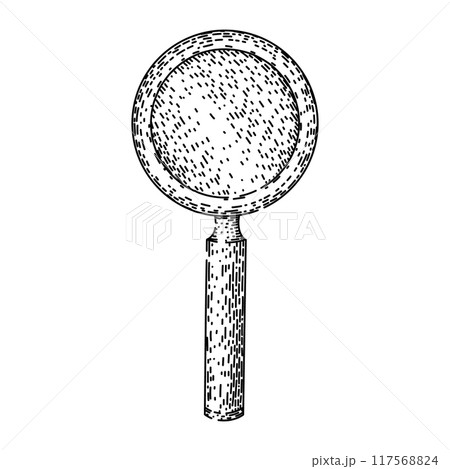 focus magnyfying glass sketch hand drawn vector 117568824