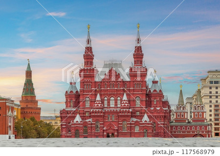 View of the State Historical Museum on Red Square in Moscow View of the State Historical Museum on Red Square in Moscow 117568979