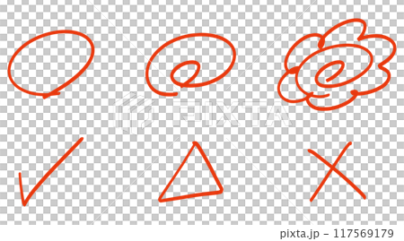 マル付け 採点イラスト 赤 マル付け 採点イラスト 赤 117569179