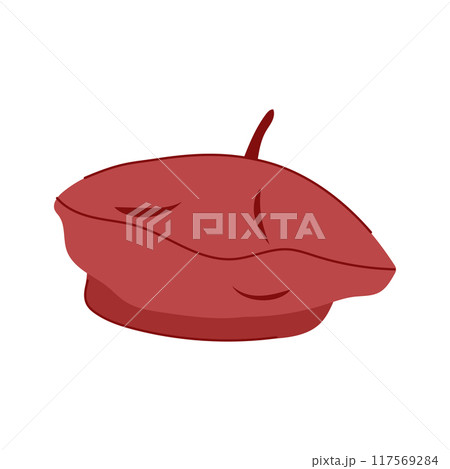 chic beret cartoon vector illustration chic beret cartoon vector illustration 117569284