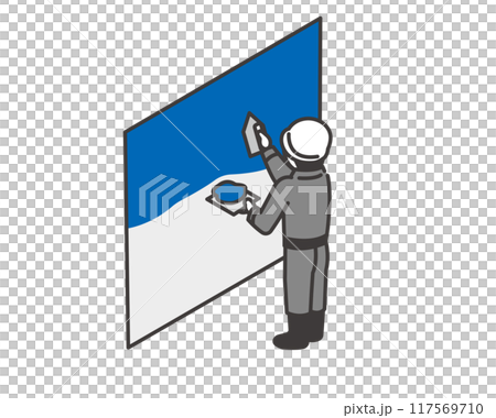 Isometric vector illustration of a plasterer 117569710