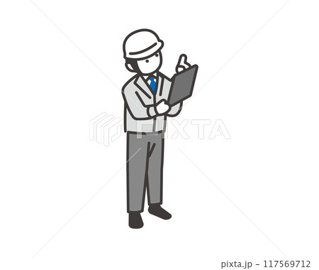 指さしをする作業員のアイソメベクターイラスト素材 指さしをする作業員のアイソメベクターイラスト素材 117569712
